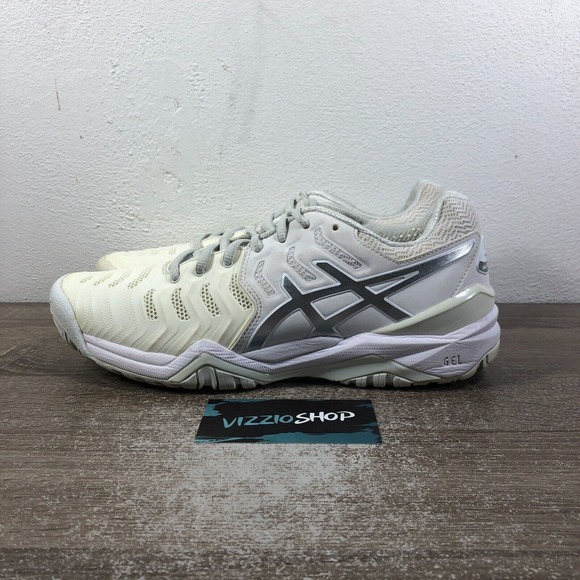 Asics GEL-Resolution 7 White Tennis Shoes Women's 8.5 E751Y - Picture 3 of 8